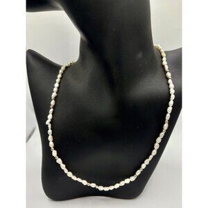 Vintage White Dainty Seed Rice Freshwater Pearl Necklace Bridal Formal